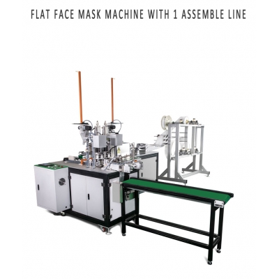 Automatic flat mask machine with 1 assemble line 